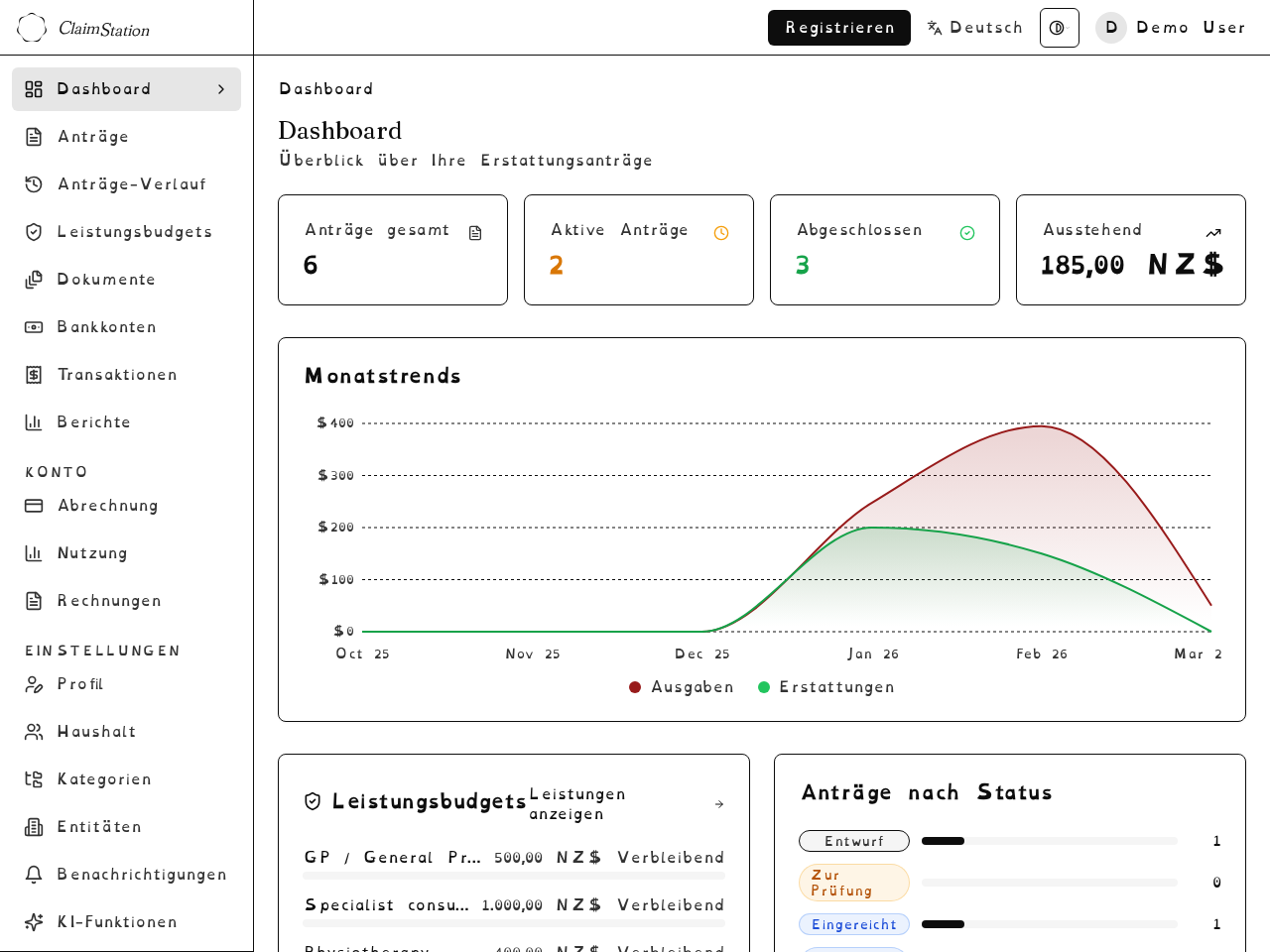 ClaimStation Dashboard (OpenDyslexic, High Contrast)